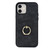 For iPhone 11 Vintage Patch Leather Phone Case with Ring Holder (Black)