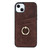 For iPhone 13 mini Vintage Patch Leather Phone Case with Ring Holder (Brown)