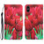 For iPhone X Colored Drawing Leather Phone Case(Tulips)