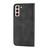 For Samsung Galaxy S22+ 5G Cubic Grid Calf Texture Magnetic Closure Leather Phone Case(Black)