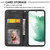 For Samsung Galaxy S22+ 5G Cubic Grid Calf Texture Magnetic Closure Leather Phone Case(Black)