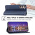 For Samsung Galaxy S22+ 5G Cubic Grid Calf Texture Magnetic Closure Leather Phone Case(Blue)
