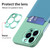 For iPhone 13 mini Contrasting Colors Invisible Holder Phone Case(Mint Green Blue)