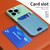 For iPhone 13 mini Contrasting Colors Invisible Holder Phone Case(Mint Green Blue)