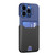 For iPhone 12 Contrasting Colors Invisible Holder Phone Case(Dark Black Blue)