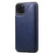 For iPhone 11 Pro Max Shockproof Calf Texture Protective Case with Holder & Card Slots & Frame(Blue)