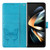 For Samsung Galaxy Z Fold4 Embossed Butterfly Leather Phone Case(Blue)