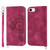 For iPhone 8 Plus / 7 Plus Skin-feel Flowers Embossed Wallet Leather Phone Case(Wine Red)