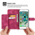 For iPhone 8 Plus / 7 Plus Skin-feel Flowers Embossed Wallet Leather Phone Case(Wine Red)