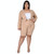 Pure Color Sexy Temperament Fashion Casual Suit (Color:Beige Size:XXXXL)