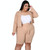 Pure Color Sexy Temperament Fashion Casual Suit (Color:Beige Size:XXXXL)