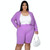 Pure Color Sexy Temperament Fashion Casual Suit (Color:Purple Size:XXL)