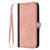 For iPhone 12 / 12 Pro Side Buckle Double Fold Hand Strap Leather Phone Case(Pink)