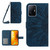 For Xiaomi 11T / 11T Pro Skin Feel Sun Flower Pattern Flip Leather Phone Case with Lanyard(Inky Blue)