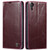 For iPhone XR CaseMe 003 Crazy Horse Texture Leather Phone Case(Wine Red)