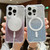 For iPhone 12 / 12 Pro MagSafe Gradient Color Glitter Acrylic Shockproof Phone Case(Purple)