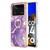 For Xiaomi Poco M4 Pro 4G Electroplating Marble IMD Phone Case with Ring Holder(Purple 002)