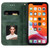 For iPhone 11 Pro Max Lucky Flowers Embossing Pattern Magnetic Horizontal Flip Leather Case with Holder & Card Slots(Dark Green)