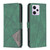 For Xiaomi Redmi Note 12 Pro 5G Global Magnetic Buckle Rhombus Texture Leather Phone Case(Green)