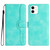 For iPhone 12 mini Heart Pattern Skin Feel Leather Phone Case(Light Blue)