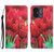 For Xiaomi Redmi 12C Colored Drawing Leather Phone Case(Tulips)
