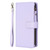 For iPhone XS Max 9 Card Slots Zipper Wallet Leather Flip Phone Case(Light Purple)