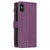 For iPhone XS Max 9 Card Slots Zipper Wallet Leather Flip Phone Case(Dark Purple)