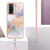 For Xiaomi Poco F5 Pro 5G / Redmi K60 Electroplating IMD TPU Phone Case with Lanyard(White Marble)