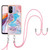 For Xiaomi Redmi 12C/11A 4G Global Electroplating IMD TPU Phone Case with Lanyard(Blue Marble)