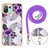 For Xiaomi Mi 11 Lite Electroplating IMD TPU Phone Case with Lanyard(Purple Flower)