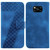 For Xiaomi Poco X3 NFC/Poco X3/Poco X3 Pro 7-shaped Embossed Leather Phone Case(Blue)