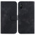 For Xiaomi Redmi 9A 7-shaped Embossed Leather Phone Case(Black)