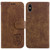 For iPhone X / XS Little Tiger Embossed Leather Phone Case(Brown)