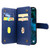 For iPhone 12 Pro Max Multifunctional Magnetic Copper Buckle Horizontal Flip Solid Color Leather Case with 10 Card Slots & Wallet & Holder & Photo Frame(Dark Blue)