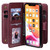 For iPhone 11 Pro Max Multifunctional Magnetic Copper Buckle Horizontal Flip Solid Color Leather Case with 10 Card Slots & Wallet & Holder & Photo Frame(Wine Red)