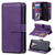 For Xiaomi Redmi Note 9 Multifunctional Magnetic Copper Buckle Horizontal Flip Solid Color Leather Case with 10 Card Slots & Wallet & Holder & Photo Frame(Purple)