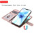 For iPhone 12 / 12 Pro 2 in 1 Solid Color Detachable PU Leather Case with Card Slots & Magnetic Holder & Photo Frame & Wallet & Strap(Rose Gold)