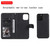 For iPhone 12 / 12 Pro 2 in 1 Solid Color Detachable PU Leather Case with Card Slots & Magnetic Holder & Photo Frame & Wallet & Strap(Black)