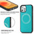 For iPhone 12 mini Cross Texture Embossing Magnetic PU + TPU Protective MagSafe Case (Lake Green)