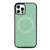 For iPhone 12 / 12 Pro Cross Texture Embossing Magnetic PU + TPU Protective MagSafe Case(Mint Green)