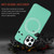 For iPhone 12 / 12 Pro Cross Texture Embossing Magnetic PU + TPU Protective MagSafe Case(Mint Green)