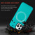 For iPhone 12 Pro Max Cross Texture Embossing Magnetic PU + TPU Protective MagSafe Case(Lake Green)