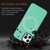 For iPhone 12 Pro Max Cross Texture Embossing Magnetic PU + TPU Protective MagSafe Case(Mint Green)