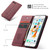 CaseMe-013 Multifunctional Retro Frosted Horizontal Flip Leather Case for iPhone 6 / 6s, with Card Slot & Holder & Wallet(Wine Red)