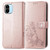 For Xiaomi Redmi A2 Four-leaf Clasp Embossed Buckle Leather Phone Case(Rose Gold)