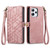 For Xiaomi Redmi Note 11SE Geometric Zipper Wallet Side Buckle Leather Phone Case(Pink)
