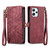 For Xiaomi Redmi K50 Geometric Zipper Wallet Side Buckle Leather Phone Case(Red)