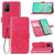 For OnePlus 8T Four-leaf Clasp Embossed Buckle Mobile Phone Protection Leather Case with Lanyard & Card Slot & Wallet & Bracket Function(Magenta)