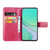 For OnePlus 8T Four-leaf Clasp Embossed Buckle Mobile Phone Protection Leather Case with Lanyard & Card Slot & Wallet & Bracket Function(Magenta)
