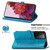 For Samsung Galaxy S21 Ultra 5G Mandala Flower Embossed Horizontal Flip Leather Case with Holder & Three Card Slots & Wallet & Lanyard(Blue)